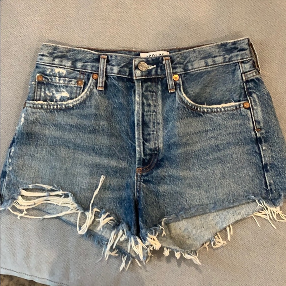 Agolde denim shorts slightly distressed